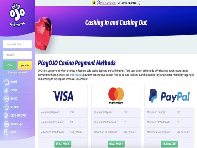 Les Méthodes de Dépôt et de Retrait sur PlayOjo